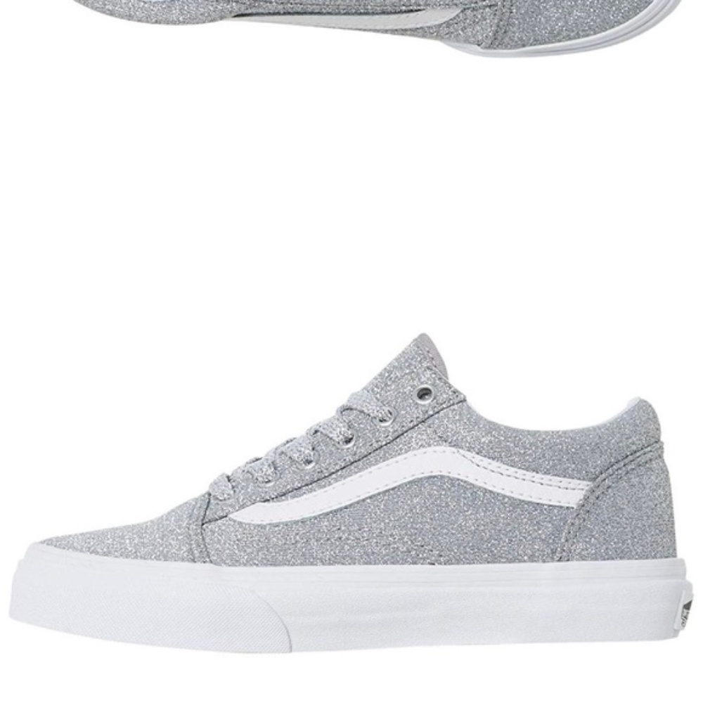 Vans Old Skool Gray Glitter Low 12.5 $55